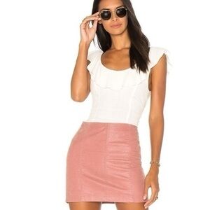 FREE PEOPLE Modern Femme Vegan Suede Mini Skirt size 6 in rose NWOT